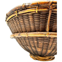 Vintage Philippine Large Round Grain Labba Basket