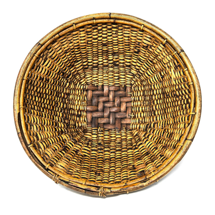 Large 1960s Labba Grain Basket from the Philippines - 17" Diam. X 7" H