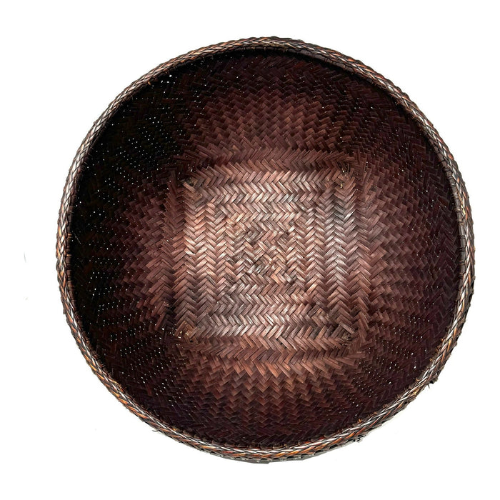 Large 1960s Labba Grain Basket from the Philippines - 18" Diam. X 7.75" H