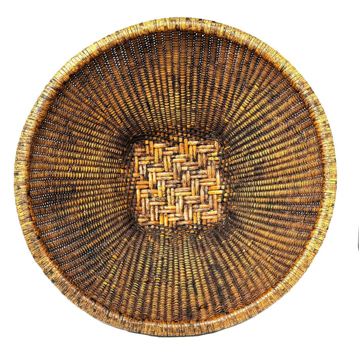 Large 1960s Labba Grain Basket from the Philippines - 19.5" Diam. X 8.5" H