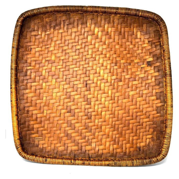 Mid-Century Philippine Ifugao Winnowing Basket - 21.75" L X 22" W
