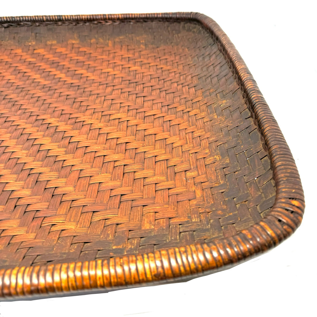 Vintage Philippine Ifugao Dark Brown Winnowing Tray/Large Basket