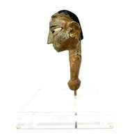 Antique Indian/Rajasthani Puppet/Marionette Head on Custom Acrylic Stand Measuring 8.5 Inches Tall