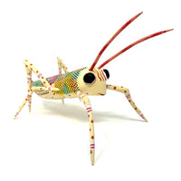 Oaxacan Folk Art Grasshopper Carving by Ezequiel Blas - 5.5" H X 12" L