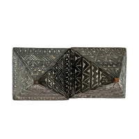 Vintage Hand-Carved Wooden Box with Two Sliding Tops/Lids from Nepal - 4.25" H X 5.5" L X 2.5" H