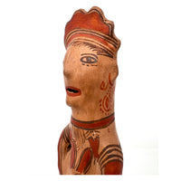 1950s Nahua Female Figurine from San Agustín Oapan, Guerrero, Mexico - 9.25" H X 3.5" Diam. (#8)