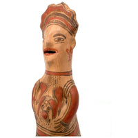 1950s Nahua Female Figurine from San Agustín Oapan, Guerrero, Mexico - 9.25" H X 3.5" Diam. (#6)