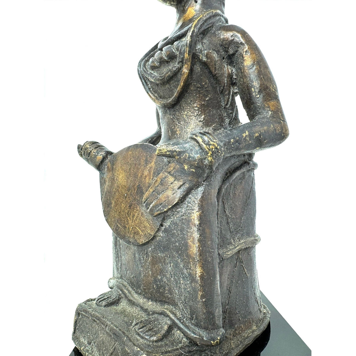 Vintage Benin-Style Bronze Sculpture of a Seated African King and Queen from Nigeria