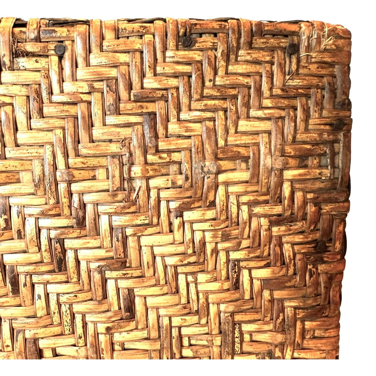 Philippine Wooden Box Covered with Woven Rattan - 20" L X 12" W X 6" H