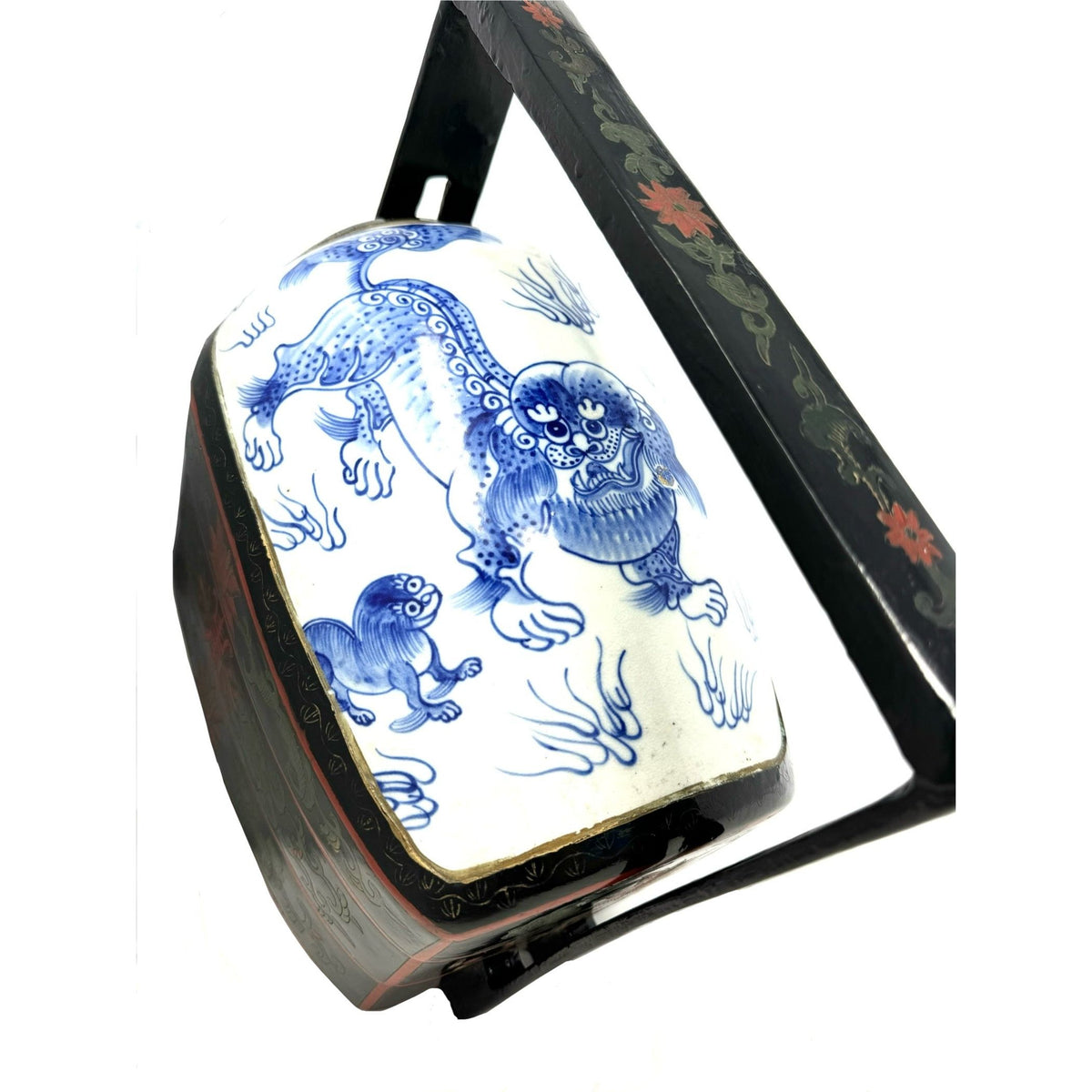 Antique Chinese Fu Dog Porcelain Vase Fragment Stacking Wedding Box/Food Carrier - 11" H X 12" L X 8" W