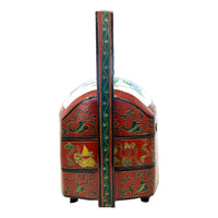 Antique Chinese Vase Fragment Stacking Wedding Box/Food Carrier - 13" H X 12.5" X 9.5" W