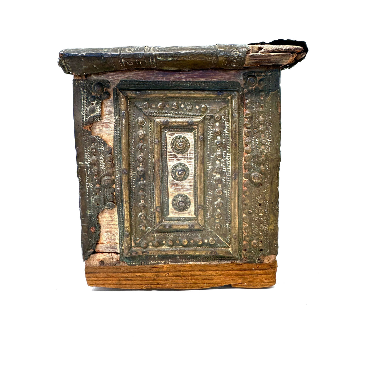 19th Century Wooden Dowry Chest from Rajasthan, India - 10.75" L X 6.25" D X 7.12" H