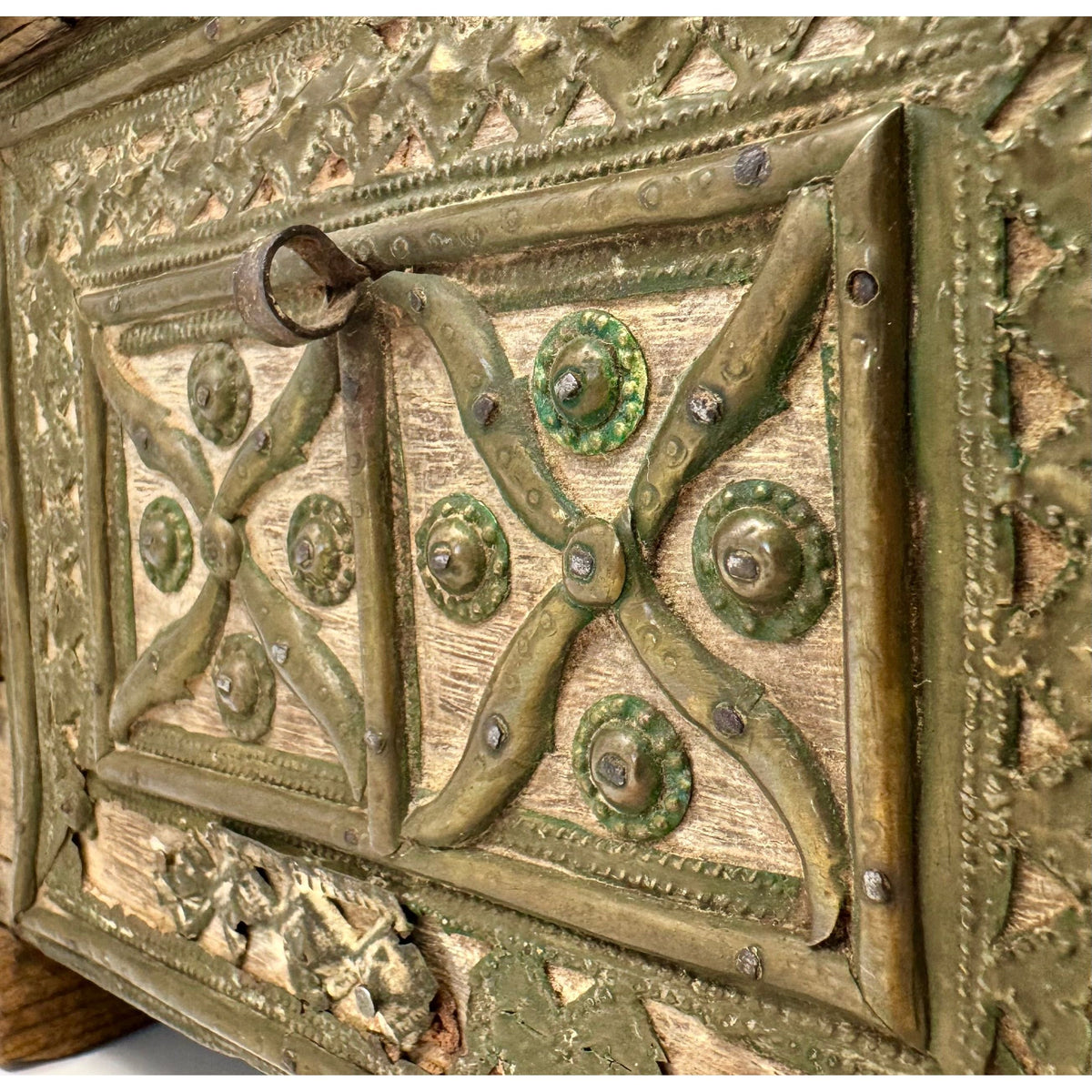 19th Century Wooden Dowry Chest from Rajasthan, India - 10.75" L X 6.25" D X 7.12" H