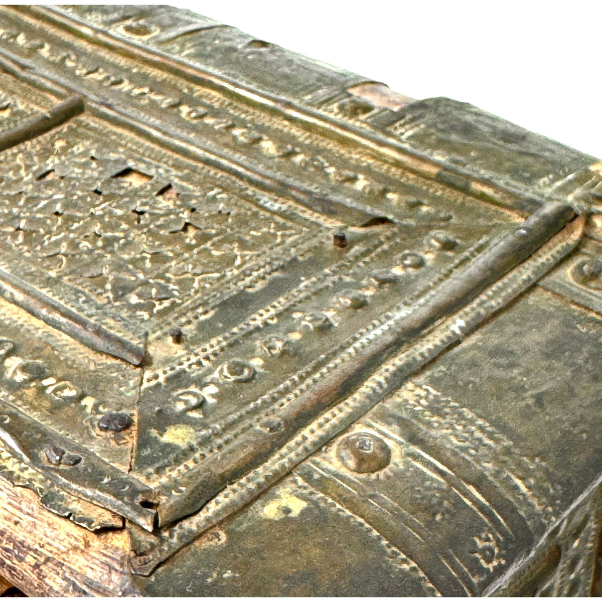 19th Century Wooden Dowry Chest from Rajasthan, India - 10.75" L X 6.25" D X 7.12" H