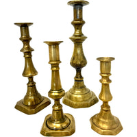 4-Piece Grouping of Vintage Brass Candle Holders from Mexico