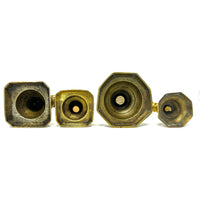 4-Piece Grouping of Vintage Brass Candle Holders from Mexico