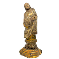 Early Spanish Colonial Statue of the Virgin Mary from the Philippines - 10.25" H X 5" W X 3.38" D