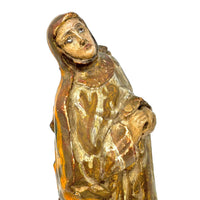 Early Spanish Colonial Statue of the Virgin Mary from the Philippines - 10.25" H X 5" W X 3.38" D