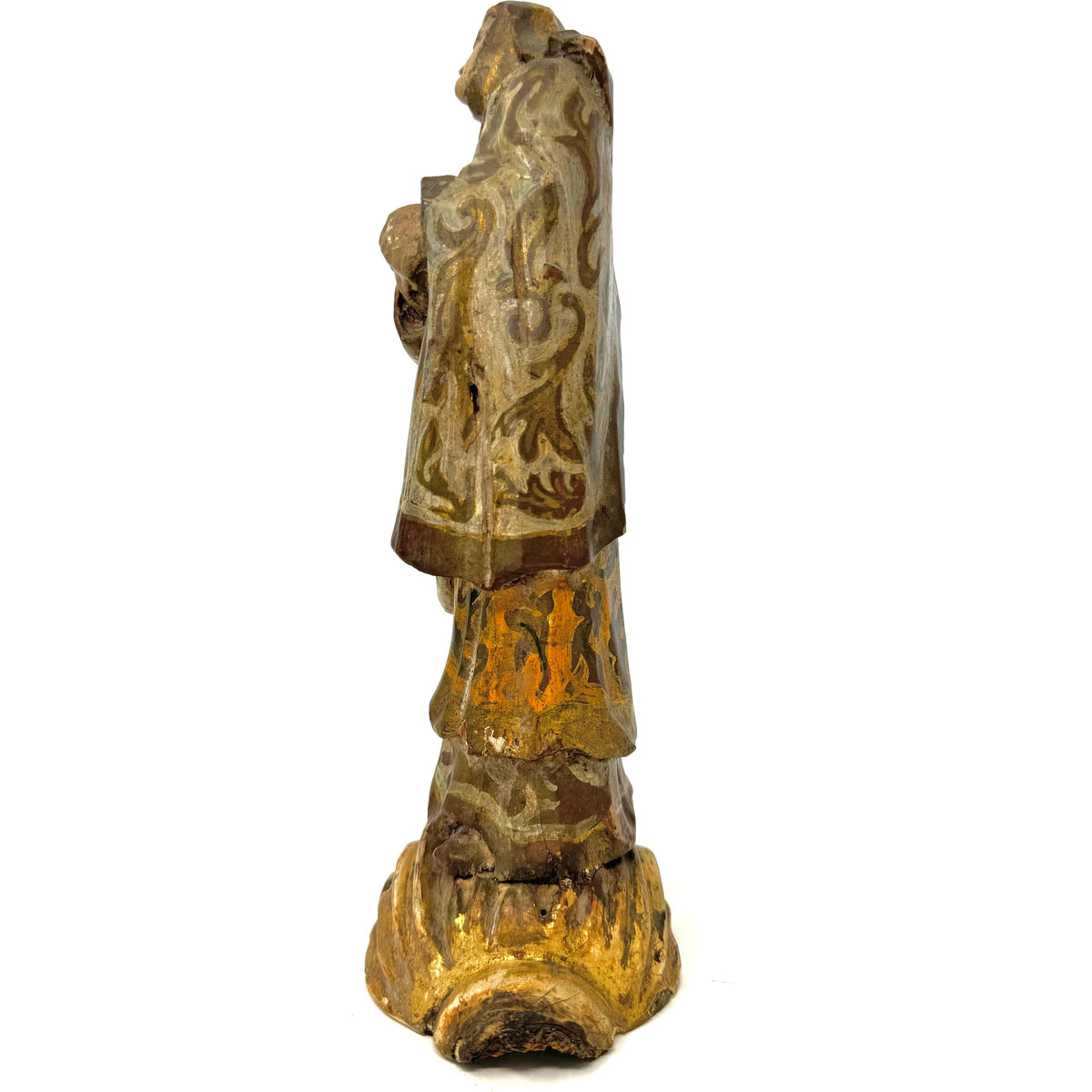 Early Spanish Colonial Statue of the Virgin Mary from the Philippines - 10.25" H X 5" W X 3.38" D