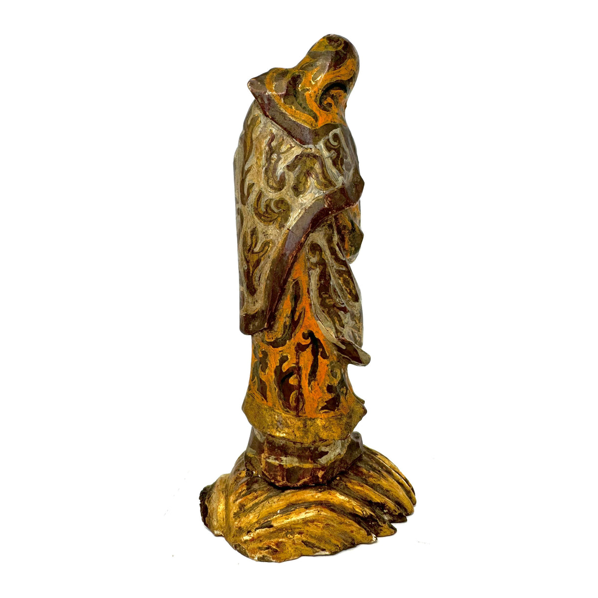 Early Spanish Colonial Statue of the Virgin Mary from the Philippines - 10.25" H X 5" W X 3.38" D