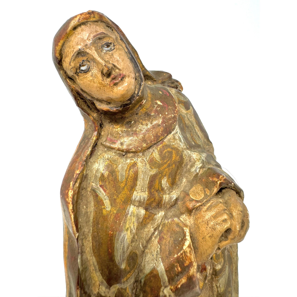 Early Spanish Colonial Statue of the Virgin Mary from the Philippines - 10.25" H X 5" W X 3.38" D