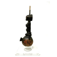 Antique African Luba (Baluba) Pipe with Custom Acrylic Box and Stand from Congo (DRC)