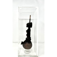 Antique African Luba (Baluba) Pipe with Custom Acrylic Box and Stand from Congo (DRC)