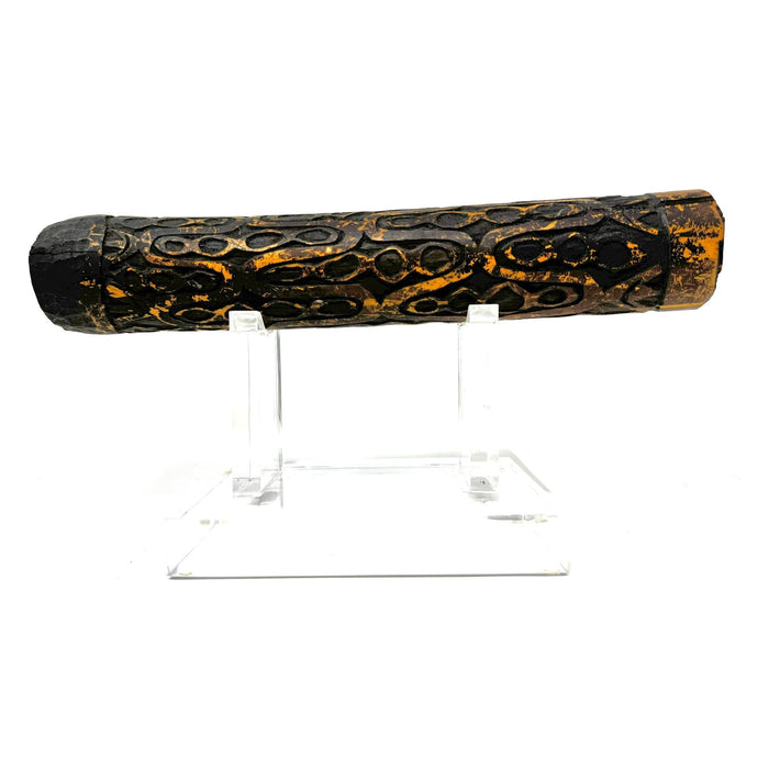 Asmat War Trumpet "Fu" on Stand from Irian Jaya, Indonesia.