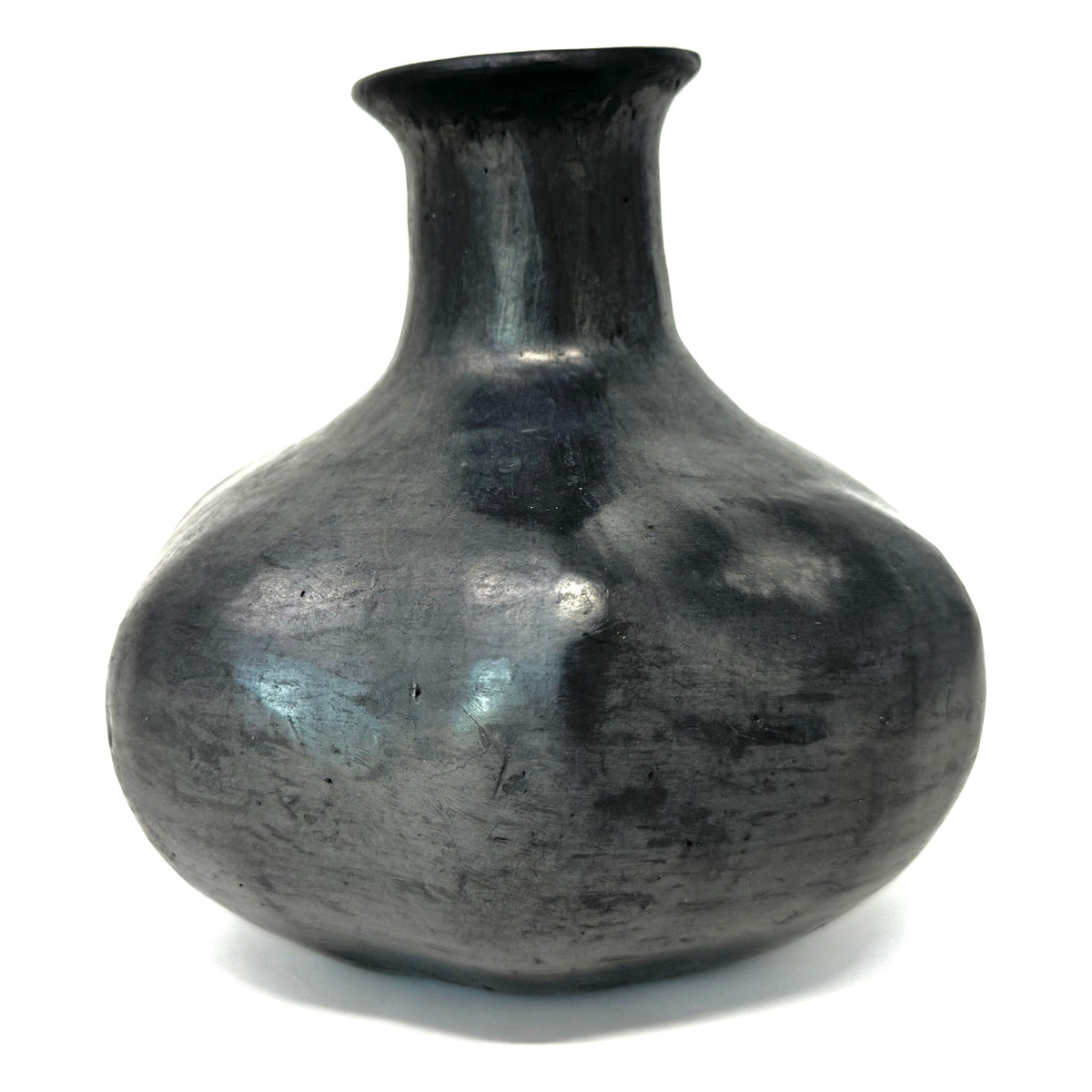 Vintage Doña Rosa Barro Negro Gourd-Shaped Vase from Oaxaca, Mexico, Signed - 5.38" H X 5" Diam.