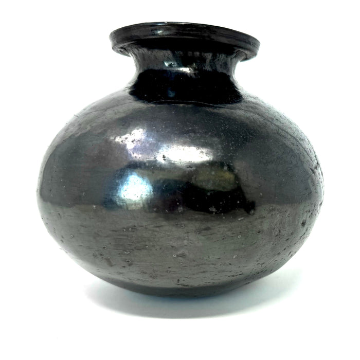 Doña Rosa Barro Negro Vase from Oaxaca, Mexico, Signed - 5.8" H X 6.5" Diam.