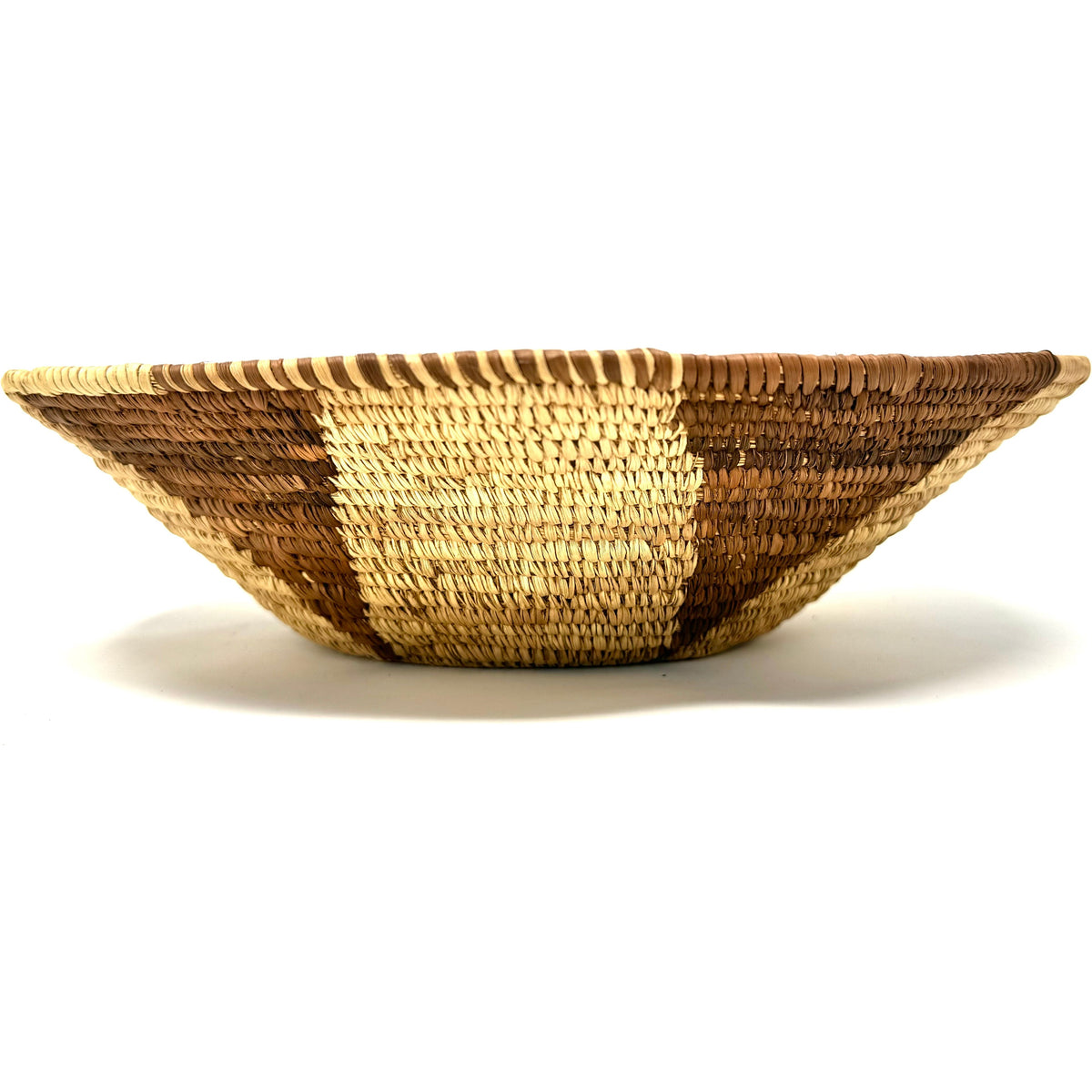 1970s Forehead of the Kudu Pattern Botswana Basket - 12" Diam. X 3.75" H