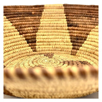 1970s Forehead of the Kudu Pattern Botswana Basket - 12" Diam. X 3.75" H