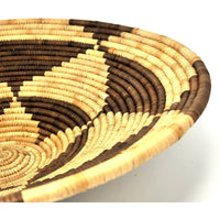 1970s Forehead of the Zebra Pattern Botswana Basket - 15.5" Diam. X 5" H