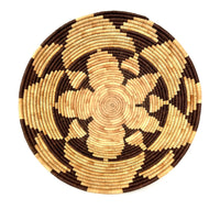 1970s Forehead of the Zebra Pattern Botswana Basket - 13" Diam. X 5" H