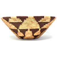 1970s Forehead of the Zebra Pattern Botswana Basket - 13" Diam. X 5" H