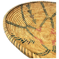 1970s Shield Pattern Botswana Basket - 14" Diam. X 5" H