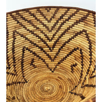 1970s Forehead of the Zebra Pattern Botswana Basket - 13" Diam. X 6" H