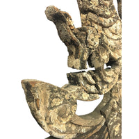 Large 19th Century Thai Wooden Temple Dragon - 42" H X 29" W
