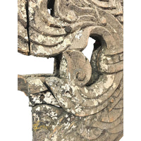 Large 19th Century Thai Wooden Temple Dragon - 47" H X 20" W