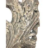 Large 19th Century Thai Wooden Temple Dragon - 47" H X 20" W