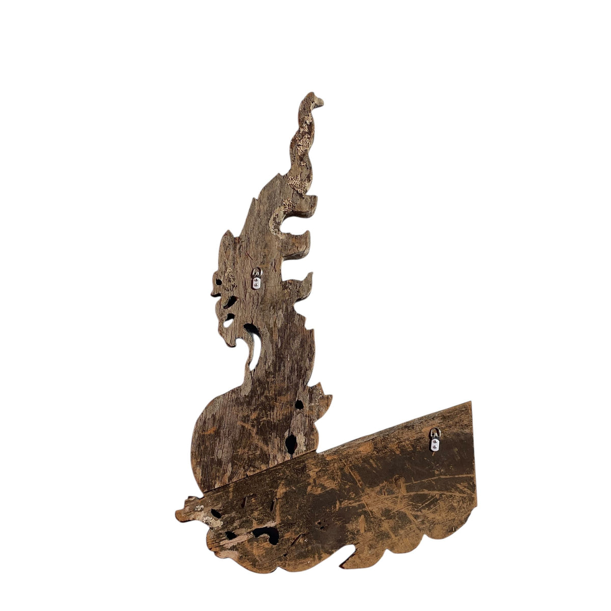 Large 19th Century Thai Wooden Temple Dragon - 48" H X 29" W