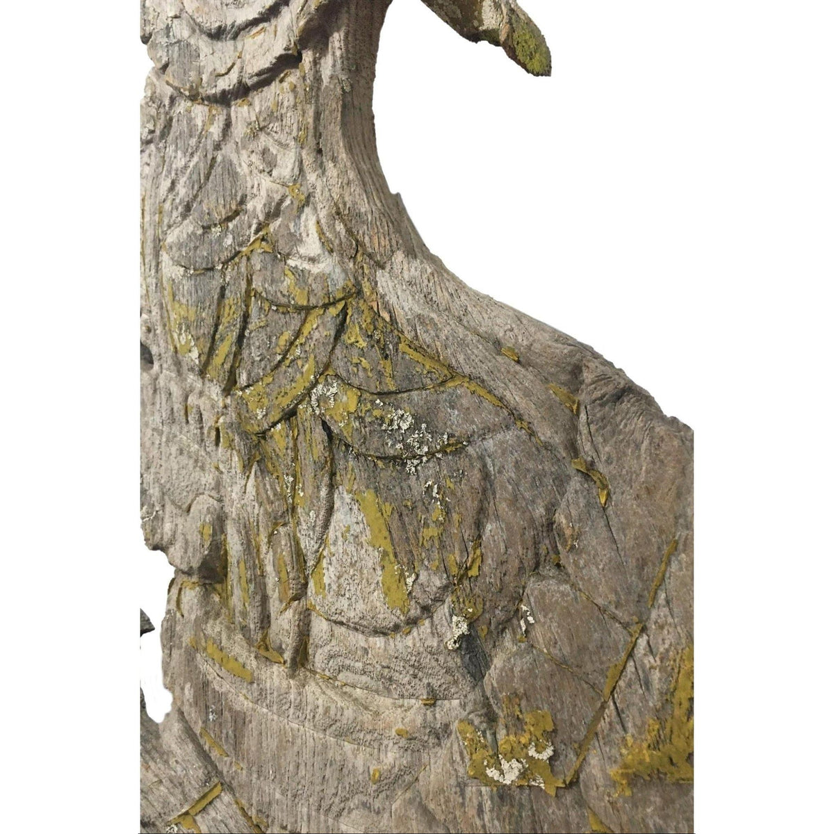 Large 19th Century Thai Wooden Temple Dragon - 49" H X 24" W X 1" D