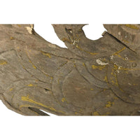 Large 19th Century Thai Wooden Temple Dragon - 49" H X 24" W X 1" D