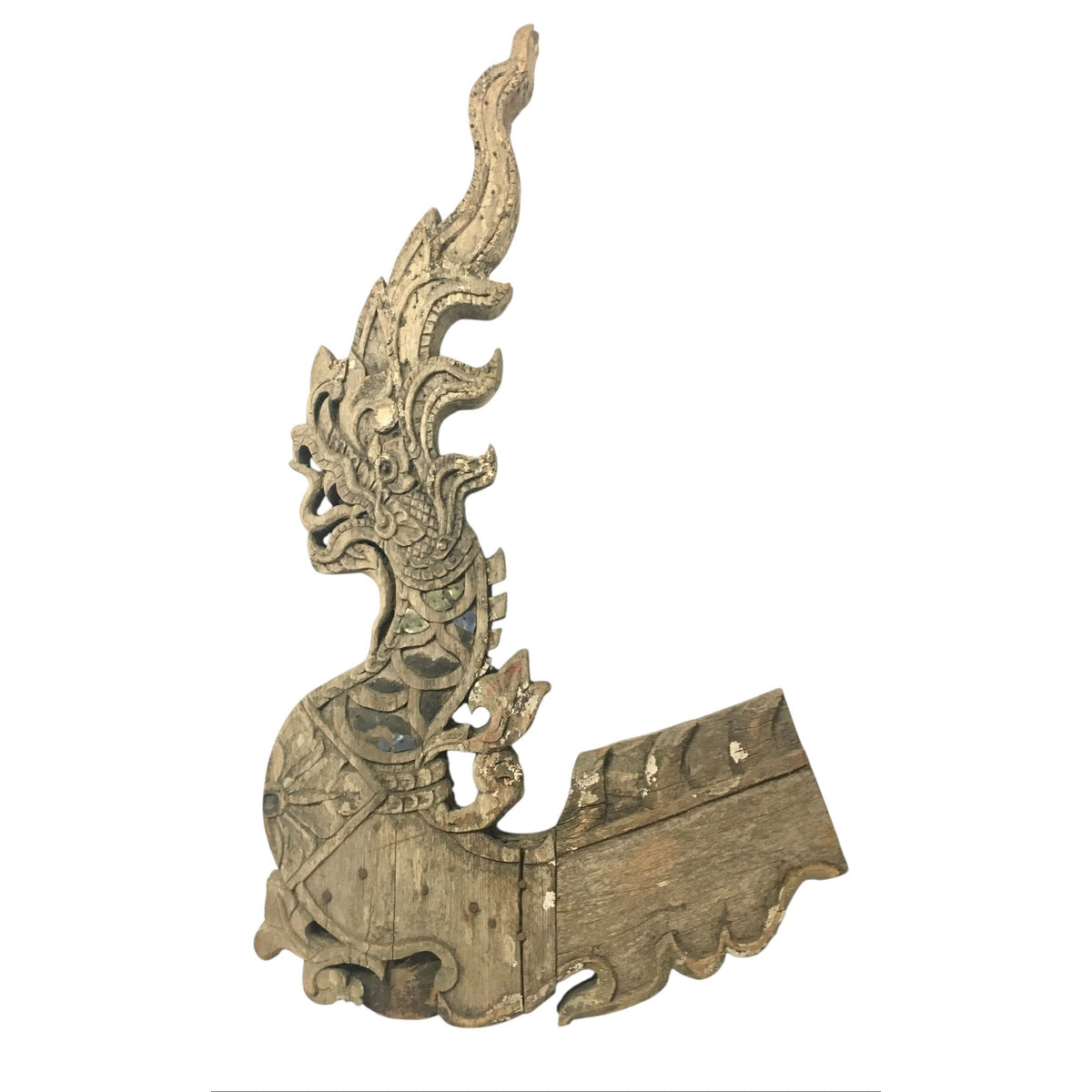 Large 19th Century Thai Wooden Temple Dragon