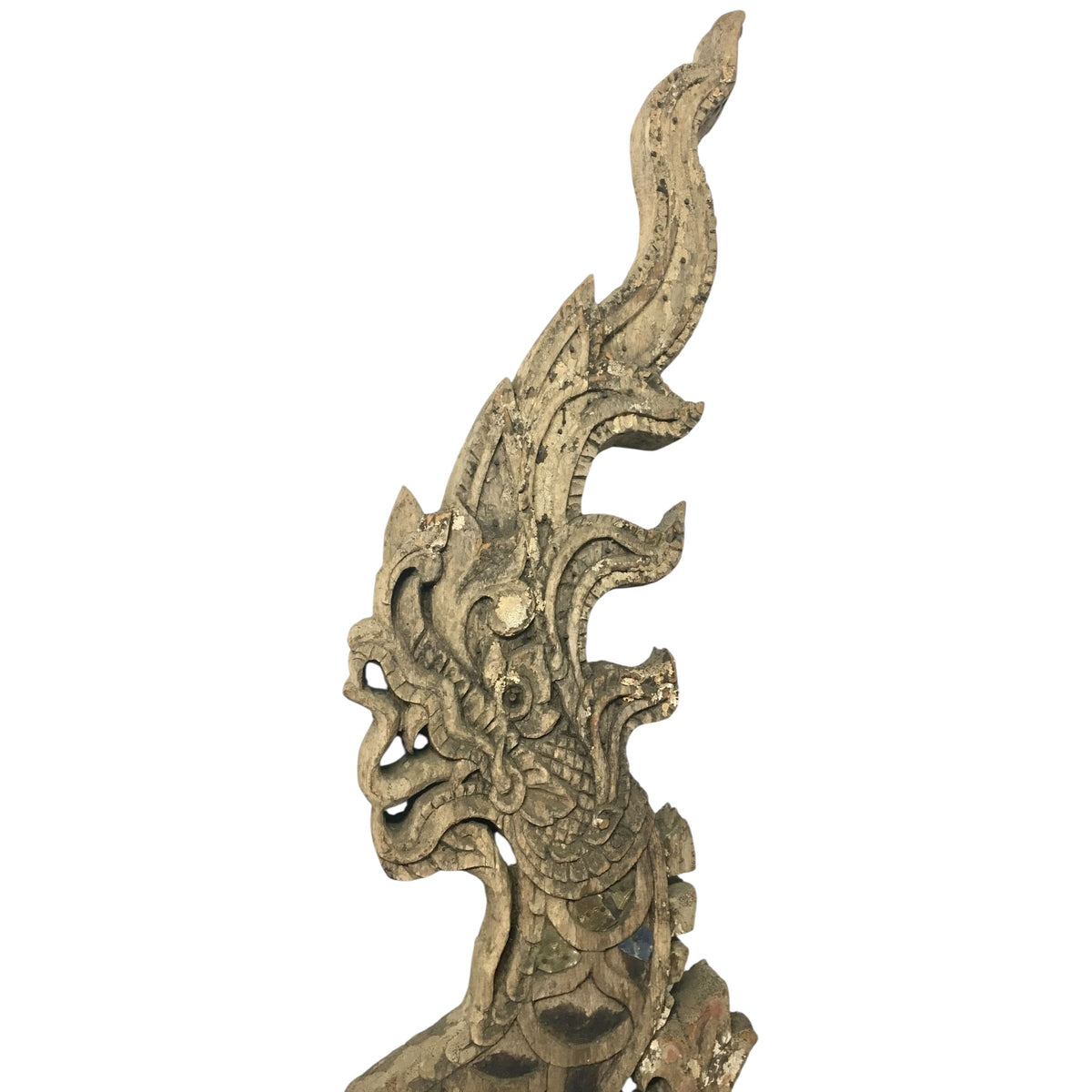 Large 19th Century Thai Wooden Temple Dragon