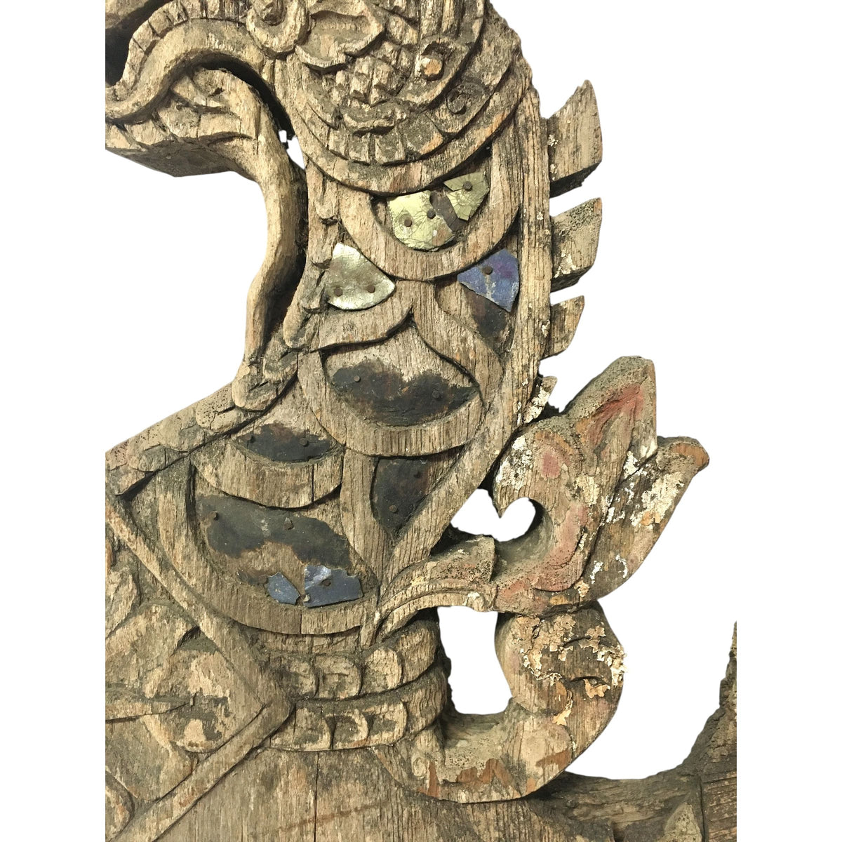 Large 19th Century Thai Wooden Temple Dragon