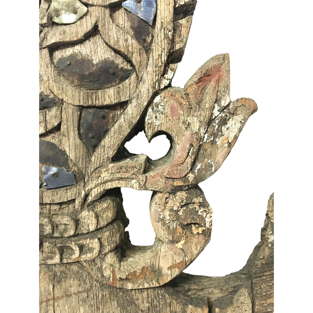 Large 19th Century Thai Wooden Temple Dragon