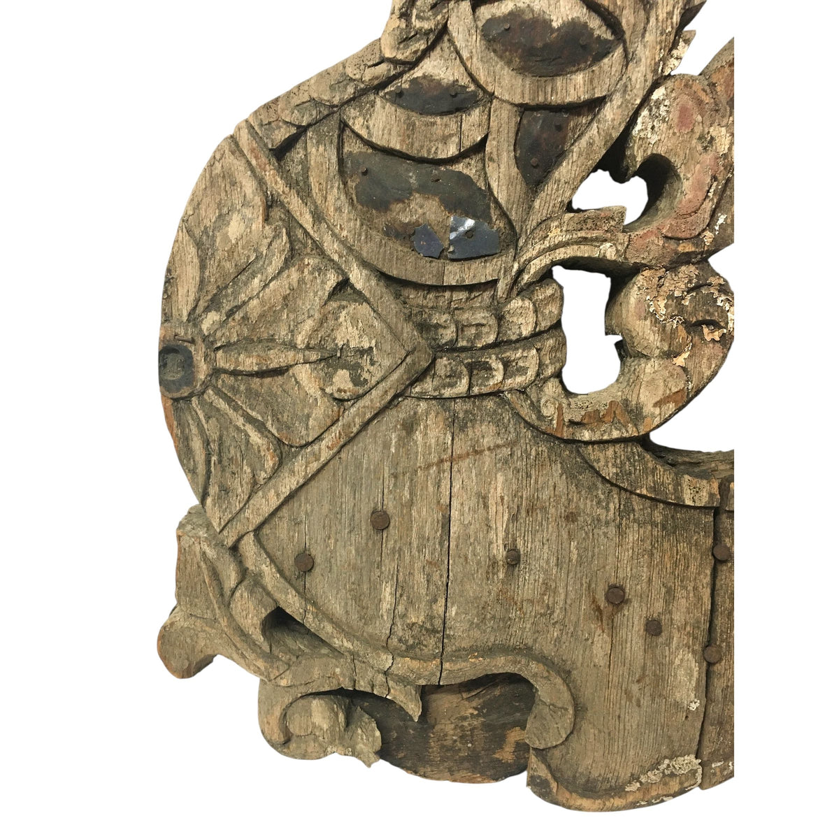 Large 19th Century Thai Wooden Temple Dragon