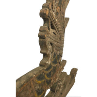 Large 19th Century Thai Wooden Temple Dragon - 42" H X 34" W X 2.5" D