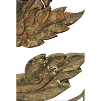 Large 19th Century Thai Wooden Temple Dragon - 42" H X 34" W X 2.5" D